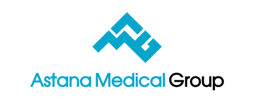Логотип и элементы фирменного стиля холдинга Astana Medical Group